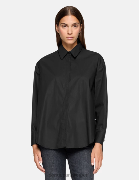 kleding DONDUP oversized poplin overhemd zwart vrouwen 4X00H242
