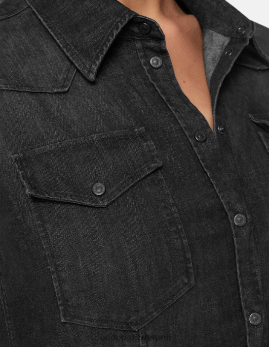 kleding DONDUP slim-fit denim overhemd zwart vrouwen 4X00H250
