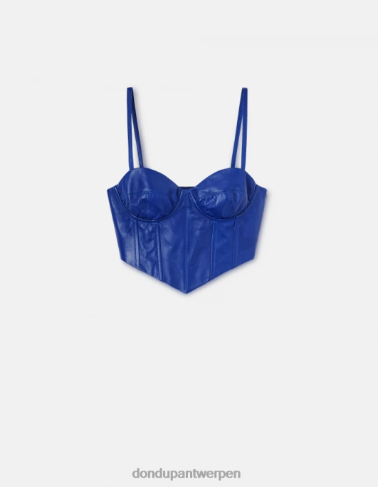 kleding DONDUP slim-fit nappaleren top koningsblauw vrouwen 4X00H264