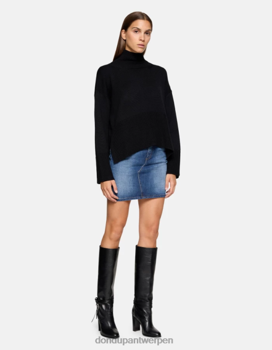 kleding DONDUP korte stijve denim rok blauw vrouwen 4X00H405