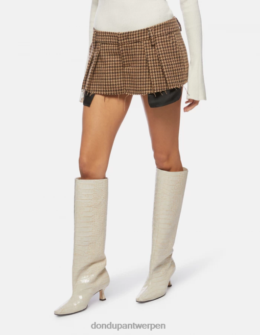 kleding DONDUP minirok van wolmix cioccolato vrouwen 4X00H398