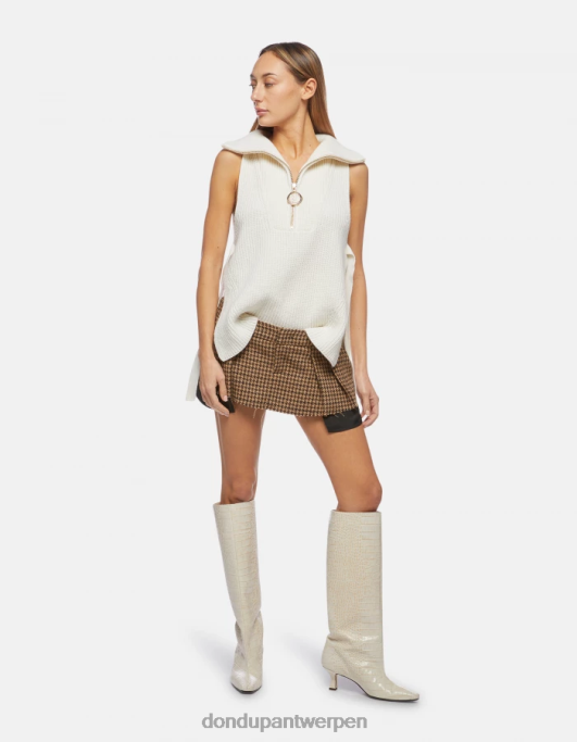 kleding DONDUP minirok van wolmix cioccolato vrouwen 4X00H398