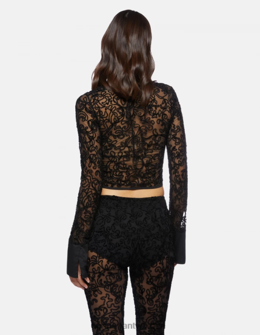 kleding DONDUP Slim-fit kanten trui met polokraag zwart vrouwen 4X00H450