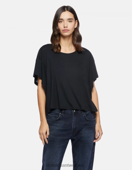 kleding DONDUP oversized interlock t-shirt zwart vrouwen 4X00H449