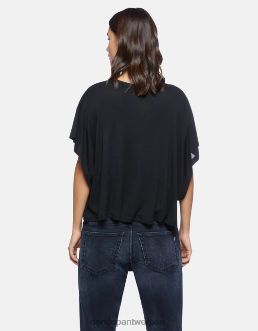 kleding DONDUP oversized interlock t-shirt zwart vrouwen 4X00H449