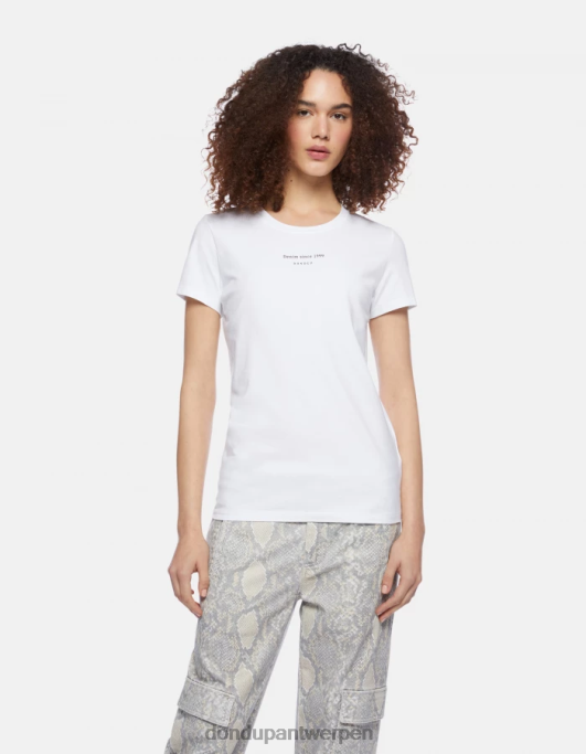 kleding DONDUP slim-fit jersey T-shirt wit vrouwen 4X00H419
