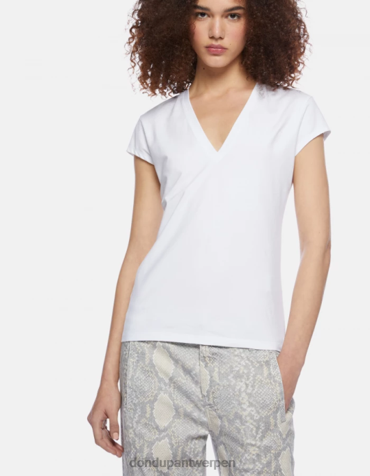 kleding DONDUP slim-fit jersey T-shirt wit vrouwen 4X00H421