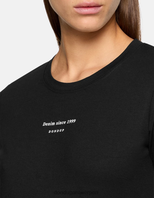 kleding DONDUP slim-fit jersey T-shirt zwart vrouwen 4X00H418