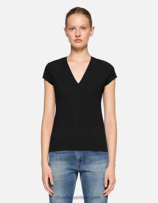 kleding DONDUP slim-fit jersey T-shirt zwart vrouwen 4X00H420