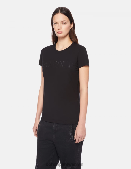 kleding DONDUP slim-fit jersey T-shirt zwart vrouwen 4X00H439