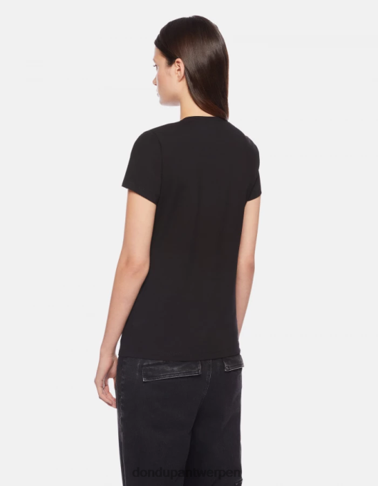 kleding DONDUP slim-fit jersey T-shirt zwart vrouwen 4X00H439