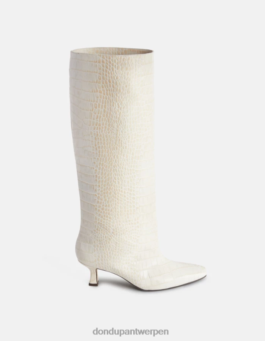 schoenen DONDUP laarzen van leer met krokodillenprinteffect ezel vrouwen 4X00H468