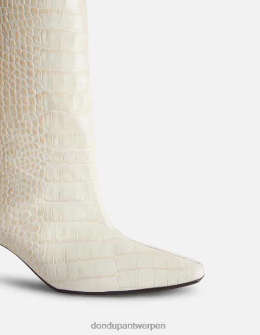schoenen DONDUP laarzen van leer met krokodillenprinteffect ezel vrouwen 4X00H468