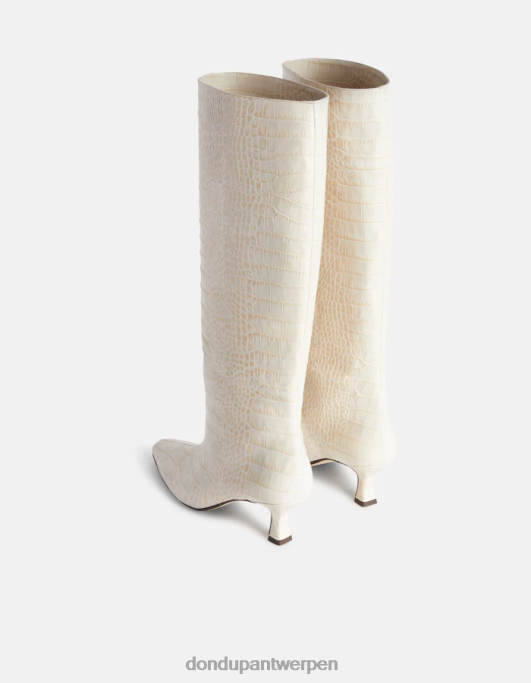 schoenen DONDUP laarzen van leer met krokodillenprinteffect ezel vrouwen 4X00H468